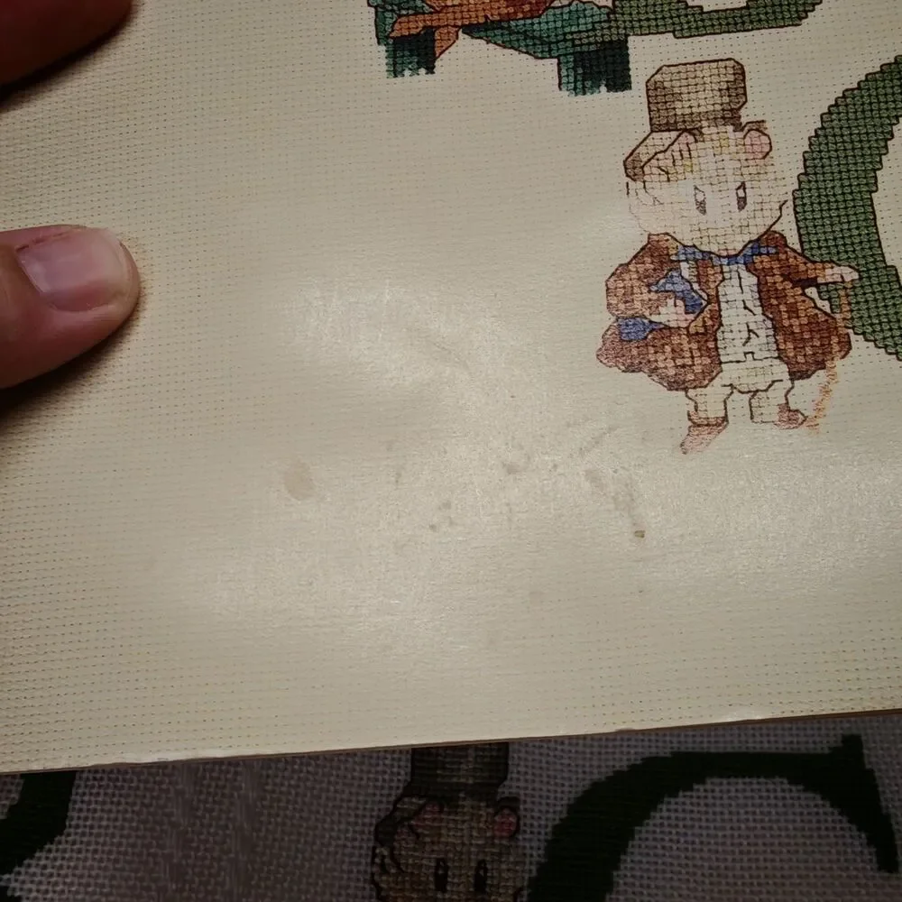 Beatrix Potter Cross Stitch Throw Afghan Alphabet Nursery Part Completed Vintage